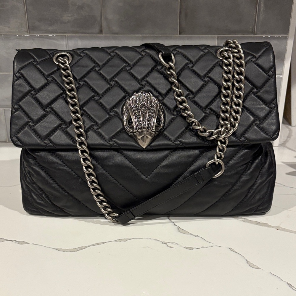 Kurt Geiger Black Quilted Shoulder Bag